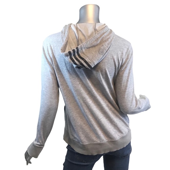Adidas Women's Medium Hoodie Transit Light Weight Gray Athletic Pullover - Picture 2 of 14